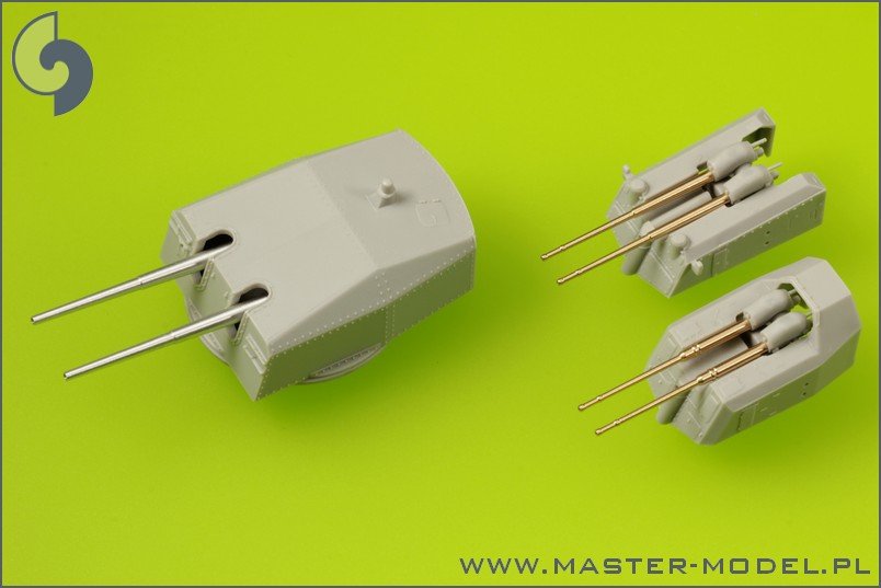 Master SM-200-007 German battleship Bismarck - secondary and heavy AA armament barrels - 15cm (12 pcs), 10.5 cm (16 pcs) – Bild 2