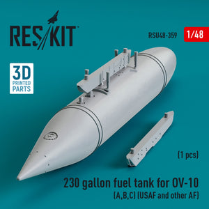 RESKIT RSU48-0359 230 gallon centerline fuel tank for OV-10 (A,B,C) (USAF and other AF) (1 pcs) (3D Printed) 1/48