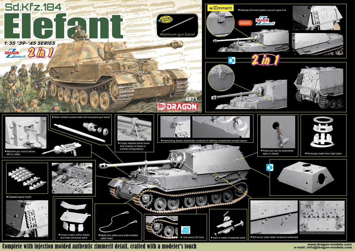 Dragon 6871 Sd.Kfz.184 Éléphant (2 en 1) 1/35