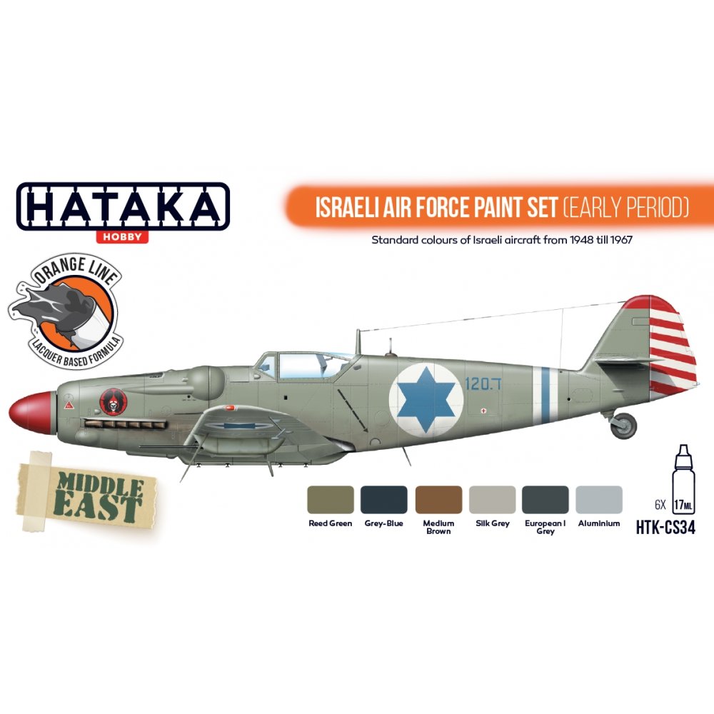 Hataka HTK-CS34 ISRAELI AIR FORCE PAINT SET (EARLY PERIOD) (6x17ml) – image 2