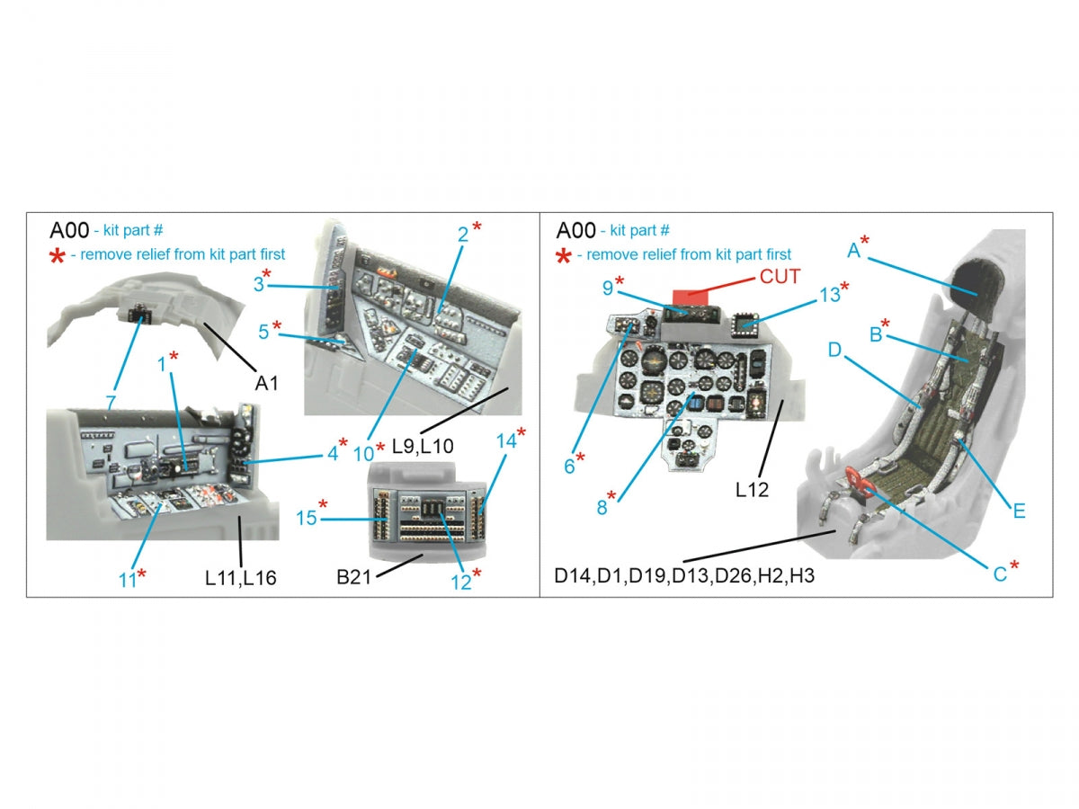 Intérieur imprimé en 3D et coloré sur papier décalcomanie Quinta Studio QD72072 MiG-29A OTAN (GWH) 1/72 – image 2