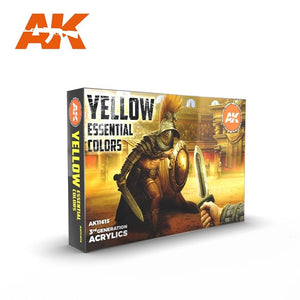 AK Interactive AK11615 YELLOW ESSENTIAL COLORS 3GEN SET 6x17 ml – obrázek 2