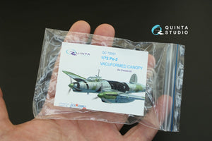 Quinta Studio QC72001 Pe-2 vacuformed clear canopy (for 7283 Zvezda kit) 1/72 – Bild 6
