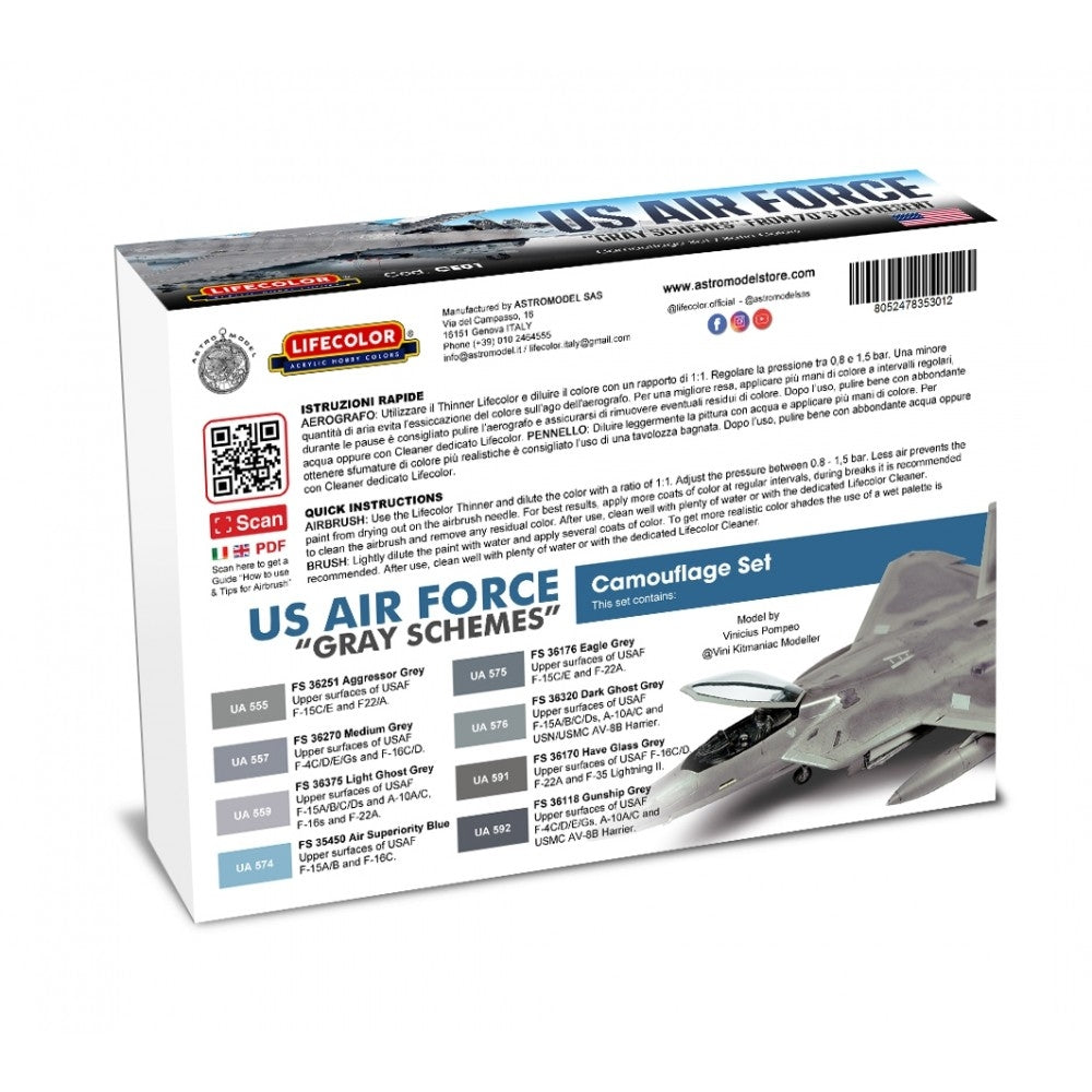 Lifecolor CE01 Acrylic paint Set American Aircraft Set 3 8x22ml – image 2