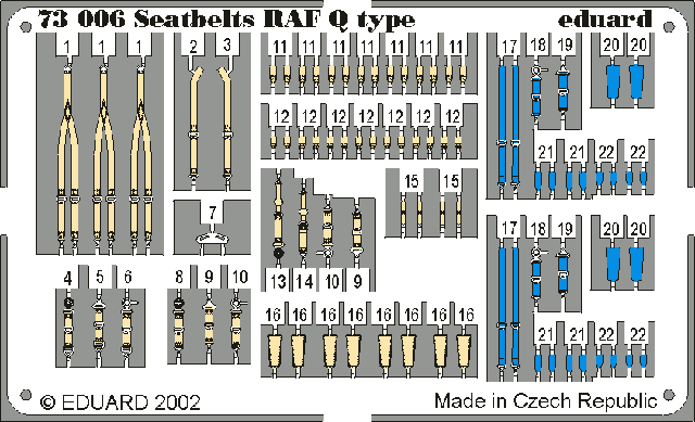 Eduard 73006 Seatbelts RAF Q type 1/72