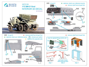 Quinta Studio QD72159 BM-21 Grad 3D-Printed colored Interior on decal paper (Zvezda) 1/72 – image 2