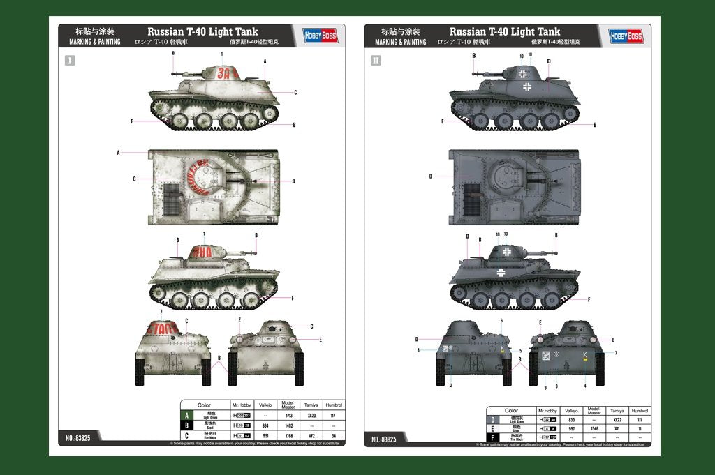 Hobby Boss 83825 Russian T-40 Light Tank 1/35 – obrázek 2