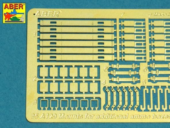 Aber 35A129 Mounts for additional ammunition boxes used on Soviet tanka like: T-54; T-55 or T-62 1/35 – image 3