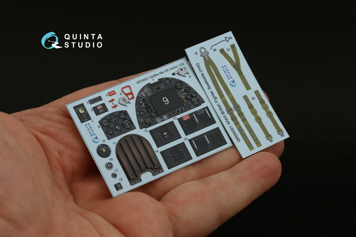 Quinta Studio QD24021 Spitfire Mk.VIII 3D-Printed &amp;amp; colored Interior on decal paper (Airfix) 1/24 – image 3
