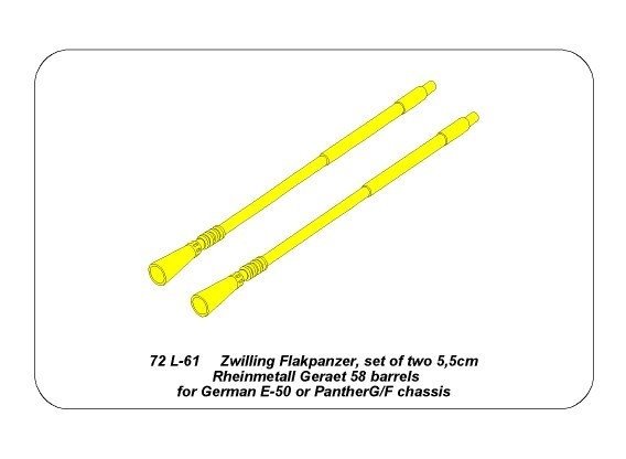 Aber 72L-61 Two 5.5cm barrels for German Zwilling Flakpanzers 1/72 – image 5