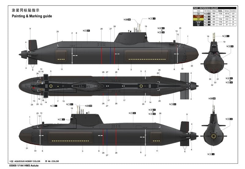 Trumpeter 05909 HMS Astute 1/144 – image 4