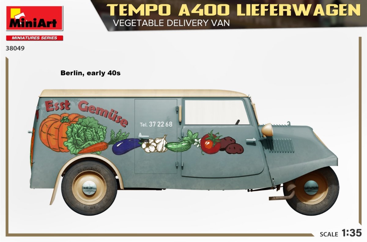 MiniArt 38049 TEMPO A400 LIEFERWAGEN. VEGETABLE DELIVERY VAN 1/35 – image 3