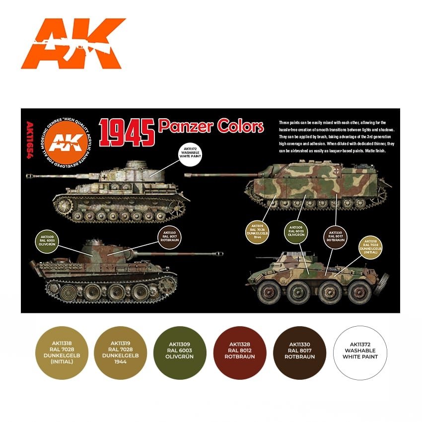 AK Interactive AK11654 3G 1945 PANZER COLORS 6x17 ml – obrázek 2
