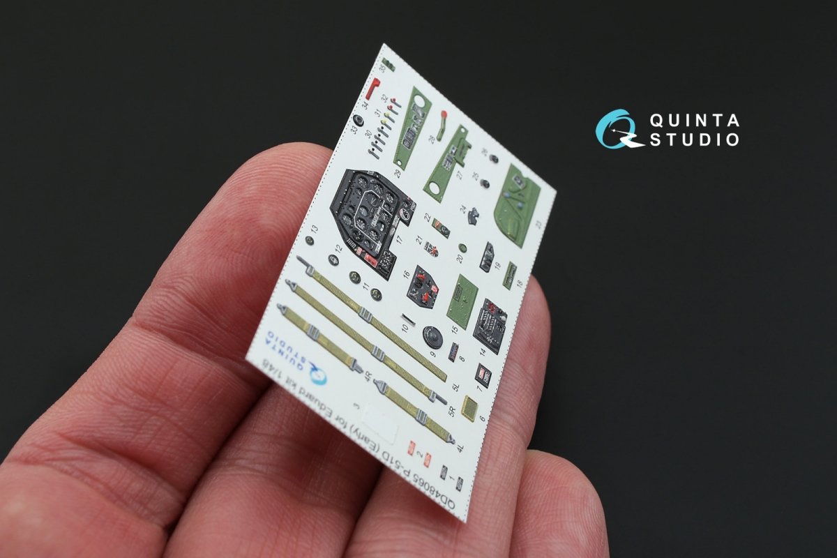 Quinta Studio QD48065 P-51D (Early) 3D-Printed &amp;amp; colored Interior on decal paper (for Eduard kit) 1/48 – Bild 3