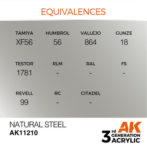 AK Interactive AK11210 NATURAL STEEL – METALLIC 17ml – zdjęcie 3