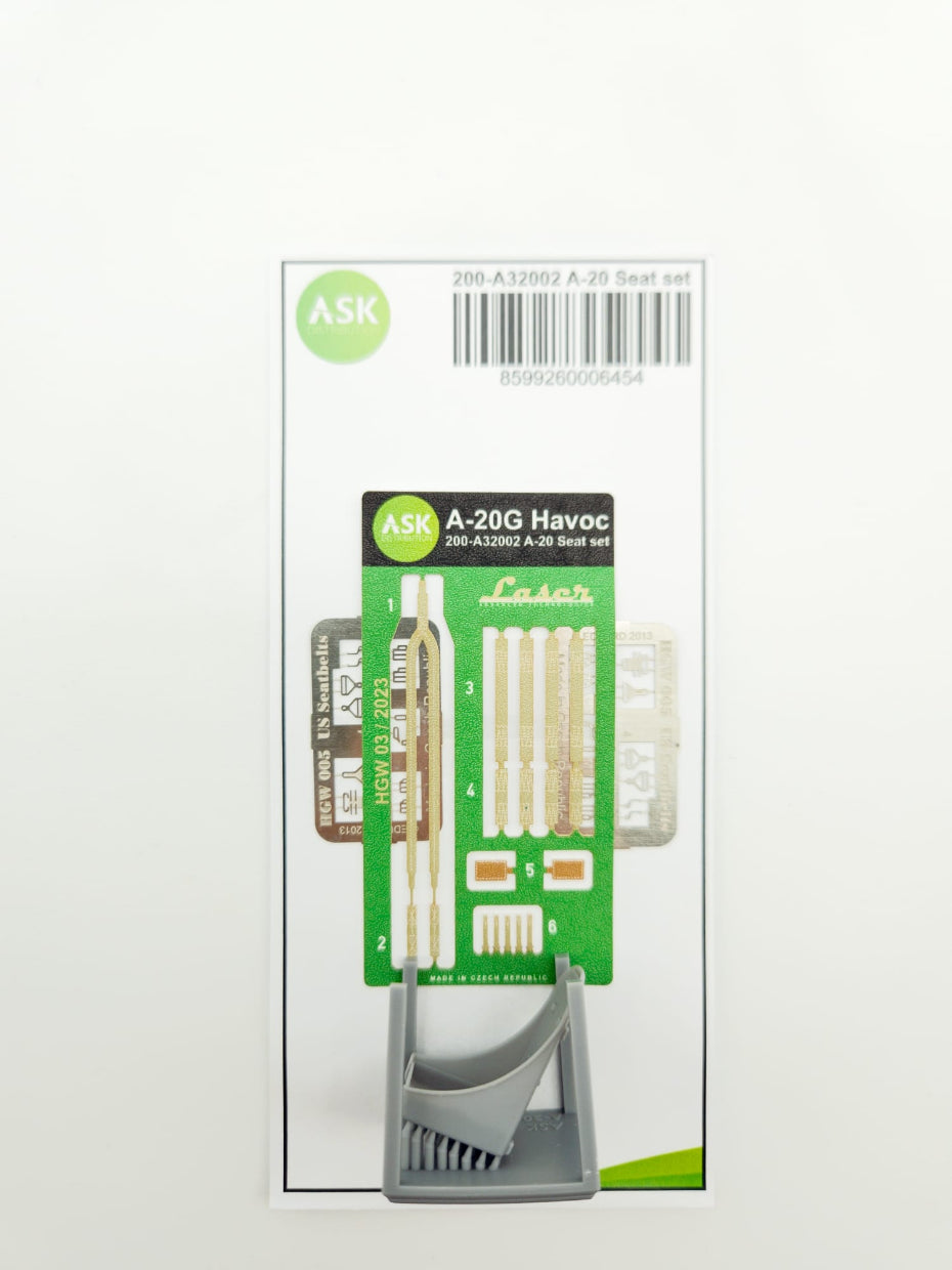 Art Scale Kit A32002 A-20 Havoc - Seat Set - Early Type with Textile Seat Belts and PE Belt Buckles 1/32 – image 2
