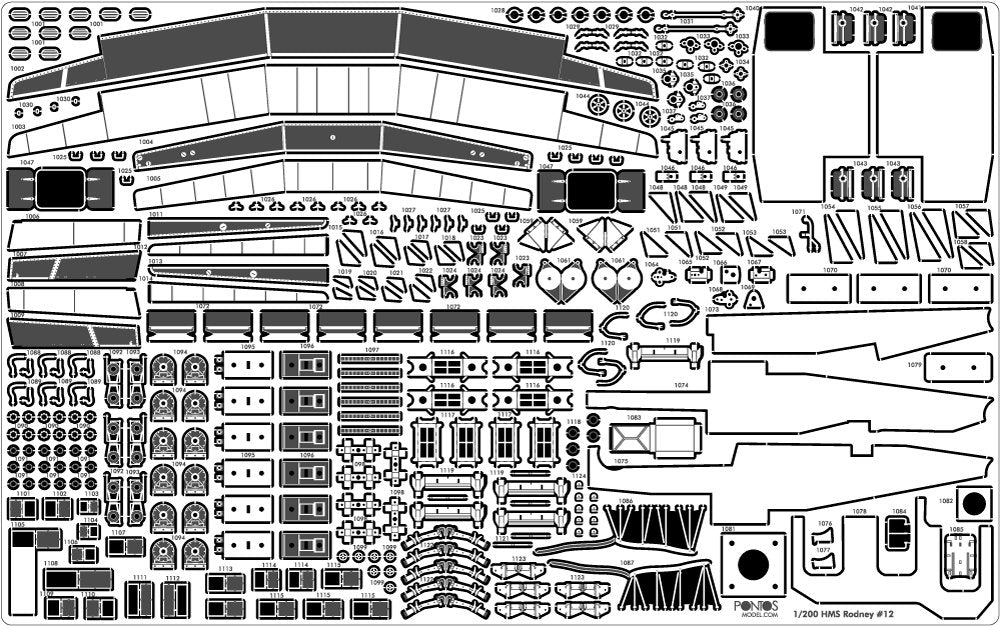 Pontos 23007F1 HMS RODNEY 1942 Detail Up Set 1/200 – image 35