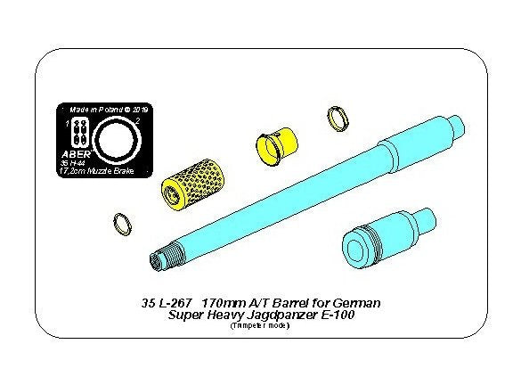 Aber 35L-267 Barrel for German tank destroyer E-100 (Trumpeter) 1/35 – Bild 2