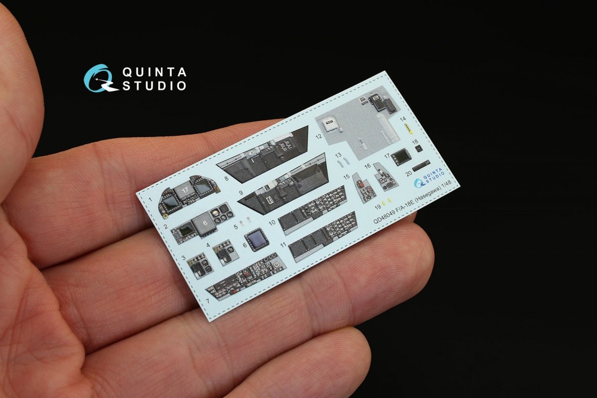Quinta Studio QD48049 F/A-18E 3D-Printed &amp;amp; colored Interior on decal paper (for Hasegawa kit) 1/48 – image 7