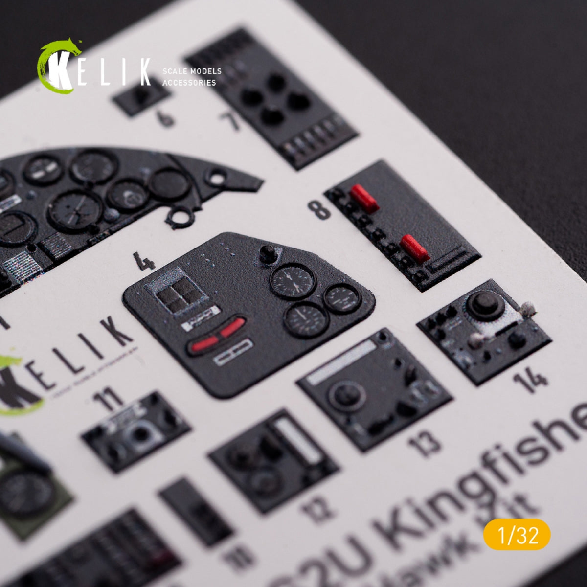 KELIK K32018 OS2U Kingfisher - Interior 3D Decal for Kitty Hawk/Zimi models kit 1/32 – Bild 7