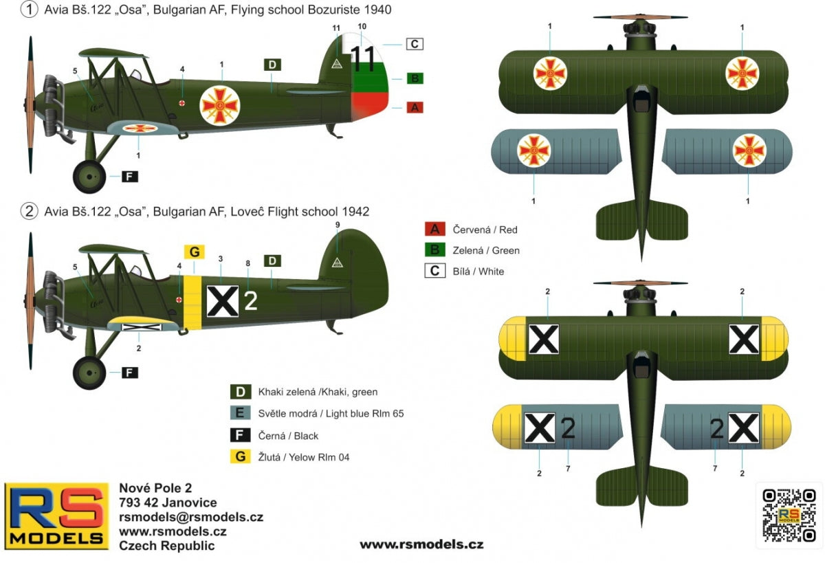 RS Models 92302 Avia Bs.122 Bulgarian Trainer from WWII 1/72 – image 3