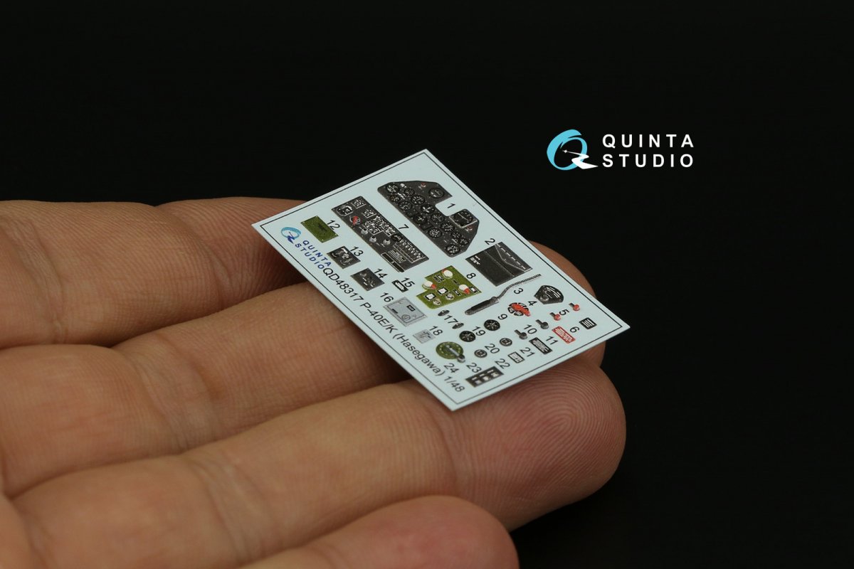 Quinta Studio QD48317 P-40E/K 3D-Printed &amp;amp; colored Interior on decal paper (Hasegawa) 1/48 – Bild 3