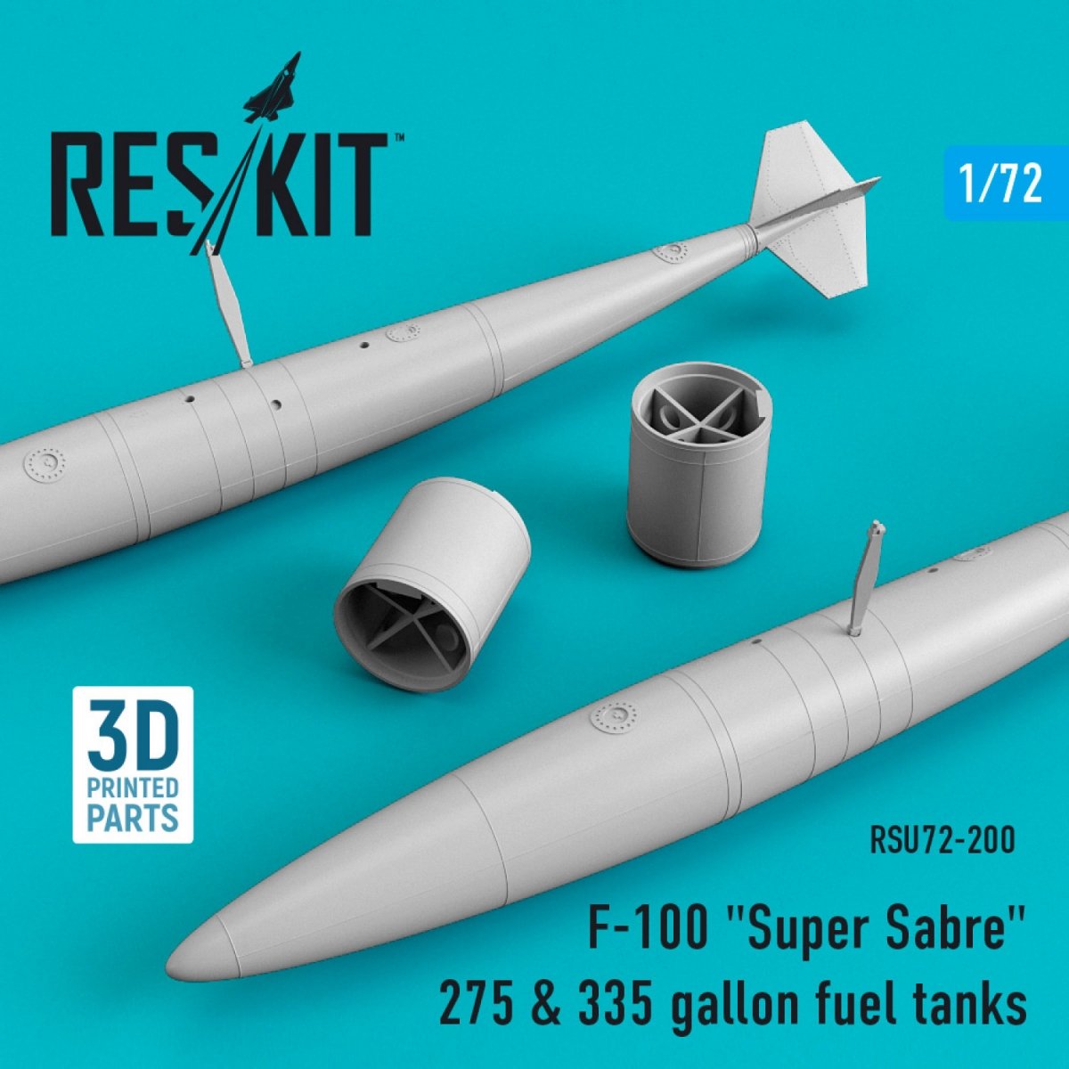 RESKIT RSU72-0200 F-100 &amp;quot;SUPER SABER&amp;quot; 275 &amp;amp; 335 GALLON FUEL TANKS 1/72