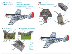 Quinta Studio QD48253 P-51D 3D-Printed &amp;amp; colored Interior on decal paper (Tamiya) 1/48 – Bild 2