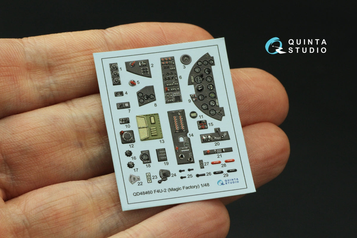 Quinta Studio QD48460 F4U-2 Corsair 3D-Printed coloured Interior on decal paper (Magic Factory) 1/48 – zdjęcie 3