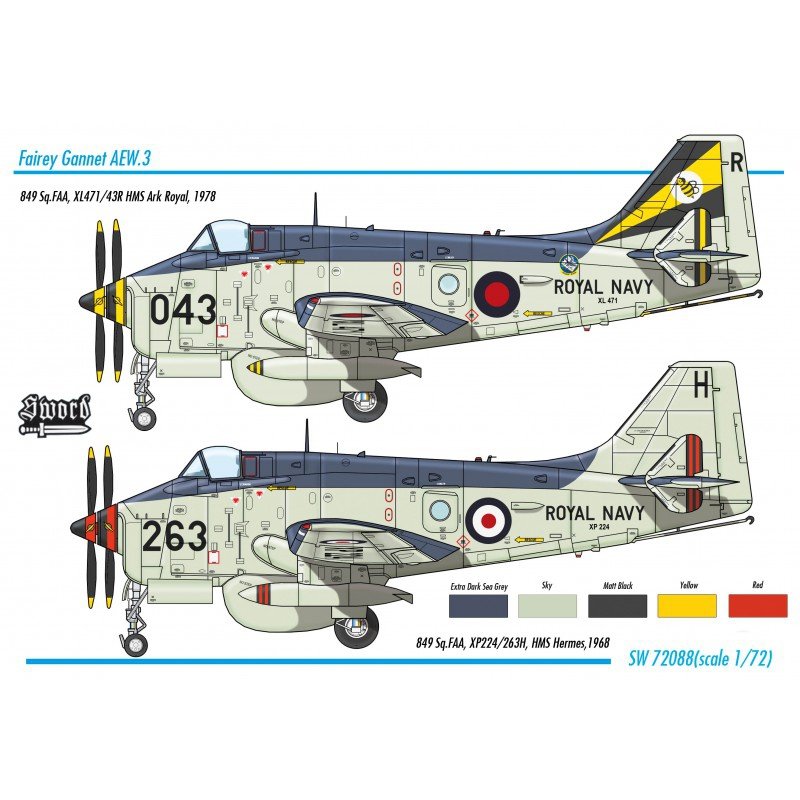 Sword 72088 Gannet AEW.3 with PUR operator interior set 1/72 – imagen 2