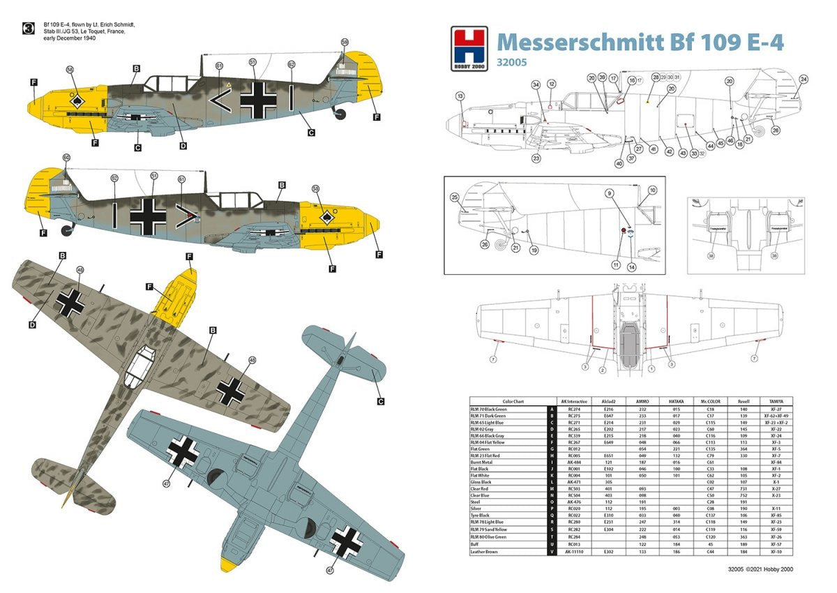 Hobby 2000 32005 Messerschmitt Bf 109 E-4 (DRAGON + CARTOGRAF) 1/32 – Bild 2
