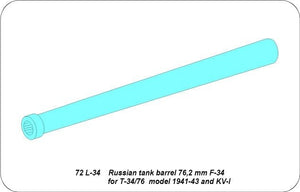 Aber 72L-34 ZiS-5/F-34 barrel for late KV-1 and T-34/76 / Russian 76.2 mm ZiS-5/F-34 barrel for late KV-1 and T-34/76 1/72 – image 7