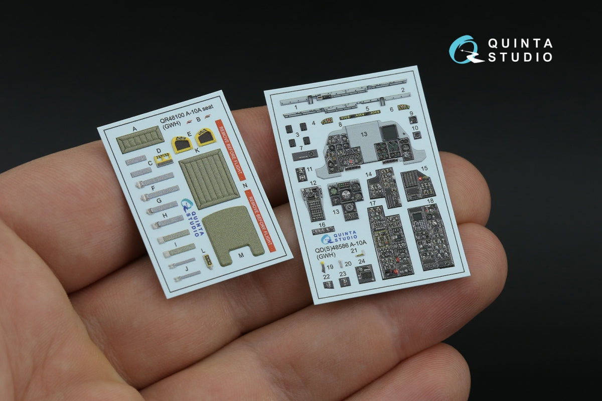 Quinta Studio QD48586 A-10A Warthog 3D-Printed &amp;amp; colored Interior on decal paper (GWH) 1/48 – obrázek 2