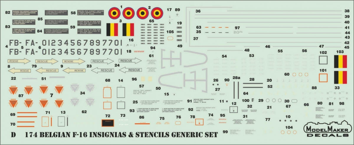 ModelMaker Decals D48186 Belgian F-16 30th OCU anniversary 1/48 – Bild 3