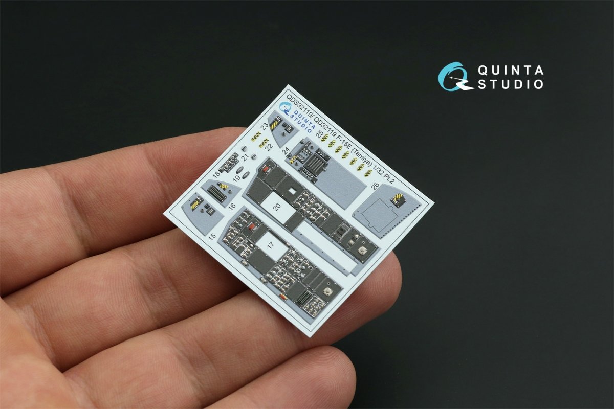 Quinta Studio QDS-32119 F-15E 3D-Printed &amp;amp; colored Interior on decal paper (Tamiya) (small version) 1/32 – image 12