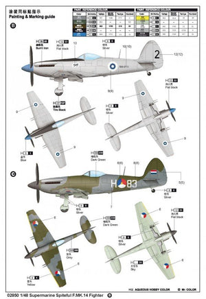 Trumpeter 02850 Supermarine Spiteful F.MK.14 Fighter 1/48 – obrázek 3