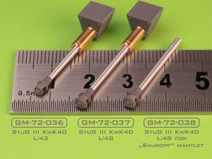 Master GM-72-038 StuG III / StuG IV - 7.5cm StuK 40 L/48 - working barrel with resin muzzle brake for &amp;quot;Saukopf&amp;quot; type mantlet (set does not include mantlet) 1/72 – Bild 3