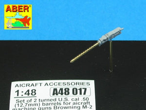 Aber A48 017 Set of 2 inch .50 (12.7mm) standard barrels for US aircraft machine guns Browning M2 (1/48) – imagen 5