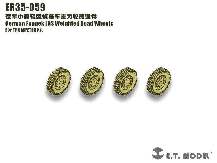 ET Model ER35-059 German Fennek LGS Weighted Road Wheels For TRUMPETER 1/35