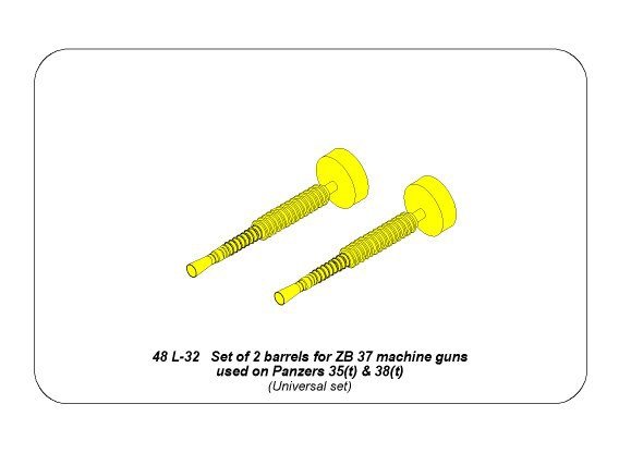Aber 48L-32 Set of 2 Barrels for ZB 37 machine guns [used on Pz.35/38(t)] 1/48 – image 2