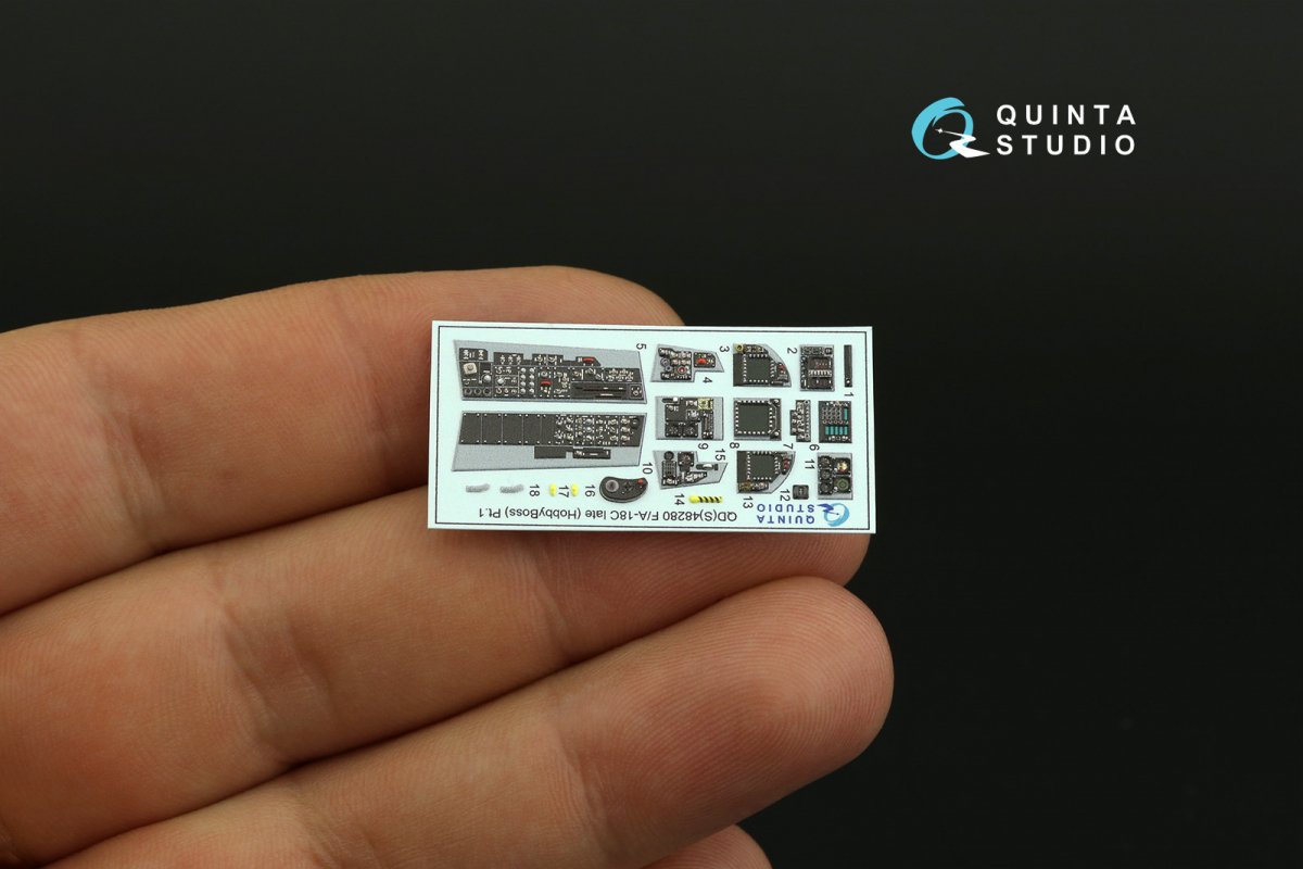 Quinta Studio QDS-48280 F/A-18C late 3D-Printed &amp;amp; colored Interior on decal paper (HobbyBoss)(Small version) 1/48 – Bild 5