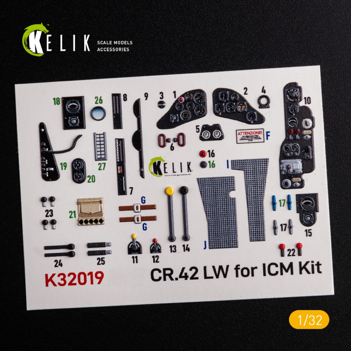 KELIK K32019 CR.42 LW - Interior 3D Decal for ICM kit 1/32 – Bild 2