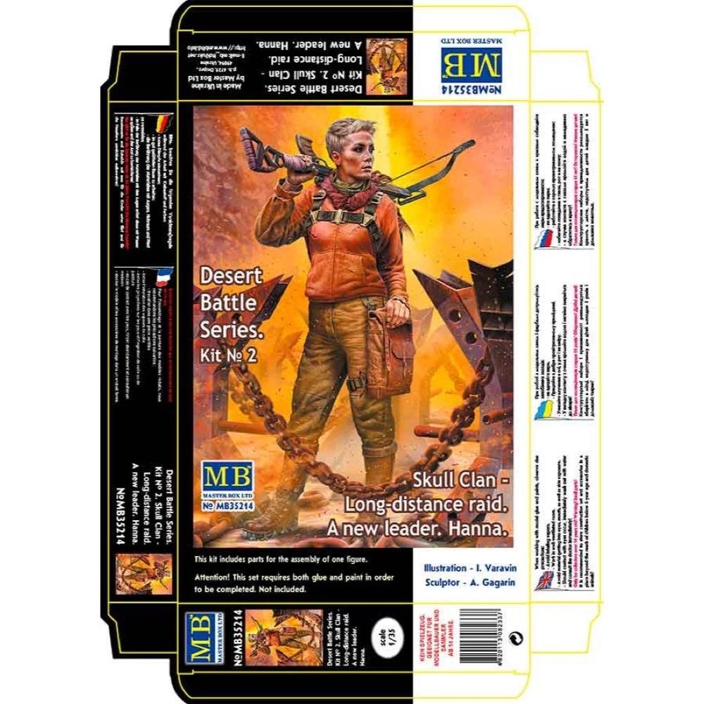 Master Box 35214 Post-apocalyptic fiction. Desert Battle Series. Skull Clan - Long distance raid. Kit No.2 A new leader. Hanna 1/35 – image 2