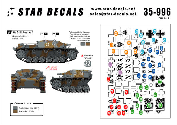 Star Decals 35-996 STURM 4 StuG III Ausf B 1/35 – Bild 2