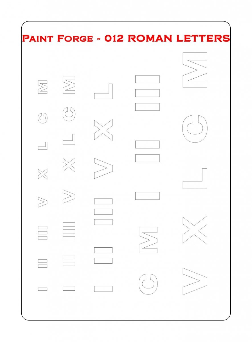 Paint Forge PFST012M STENCIL - ROMAN LETTERS – immagine 2