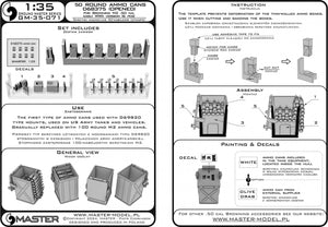 Master GM-35-071 D68375 Ammunition Boxes (50 rounds) for Browning M2 .50 rifle - used in early WWII (6 pcs.) - OPEN 1/35 – image 7
