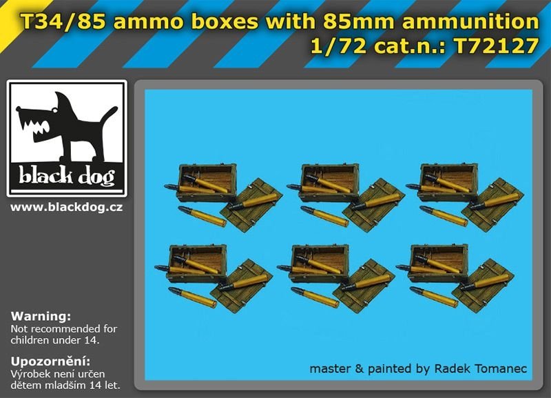Black Dog T72127 T34/85 ammo boxes with 85 mm ammunition 1/72 – image 3