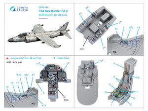 Quinta Studio QD48344 Sea Harrier FA.2 3D-Printed &amp;amp; colored Interior on decal paper (Kinetic) 1/48 – image 8