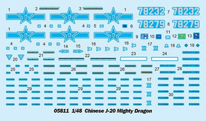 Trumpeter 05811 Chinese J-20 Mighty Dragon 1/48 – immagine 9