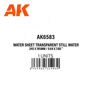 AK Interactive AK6583 WATER SHEET TRANSPARENT STILL WATER 245 X 195MM / 9.64 X 7.68 “ – TEXTURED ACRYLIC SHEET – 1 UNIT – image 4
